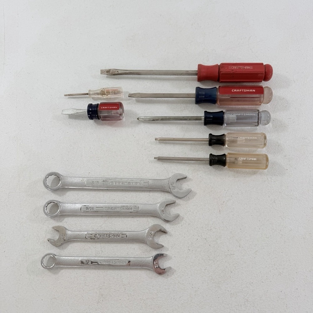 11 Pc Mixed Miscellaneous Craftsman Tool Lot Made In USA Screwdriver Torx Wrench
